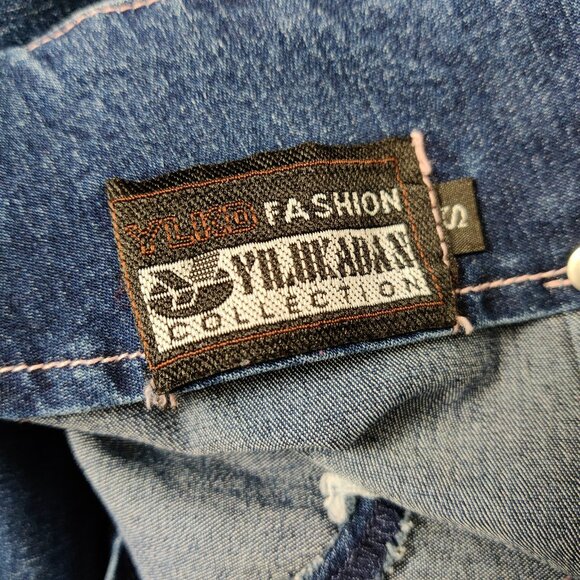 YLKD Yilukadan Women's Skirt Size S Blue Denim Vintage 90s Casual Embroidered - Picture 2 of 13